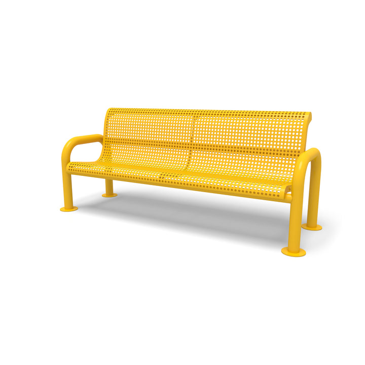 Contemporary Perforated Outdoor Bench