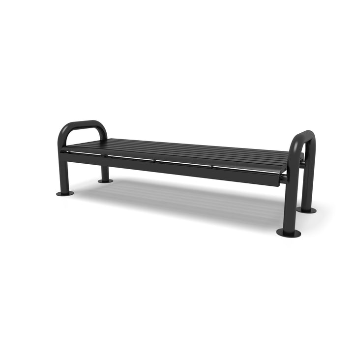 Contemporary Slat Flat Outdoor Bench
