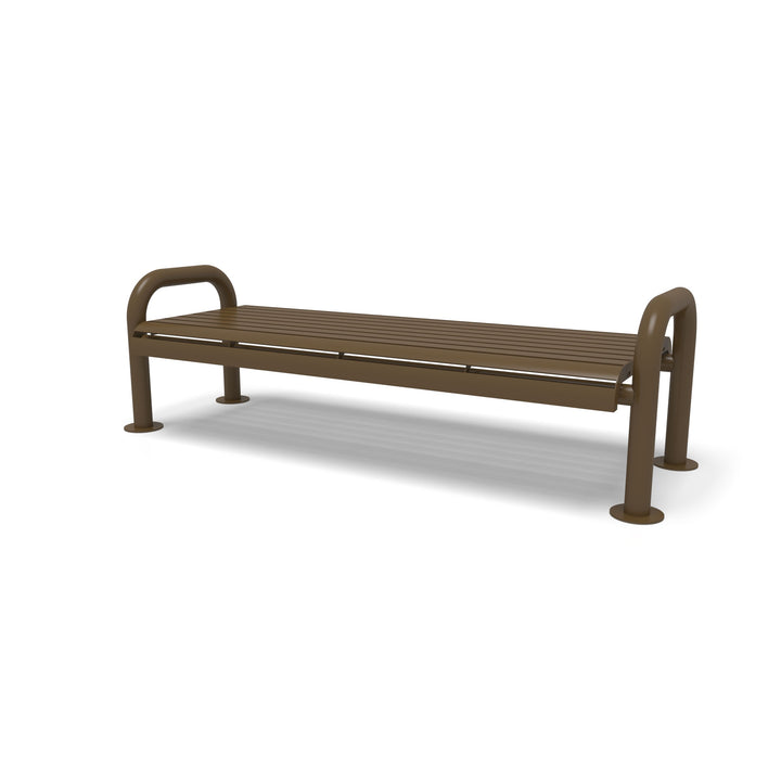 Contemporary Slat Flat Outdoor Bench