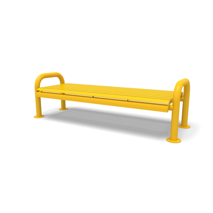 Contemporary Slat Flat Outdoor Bench