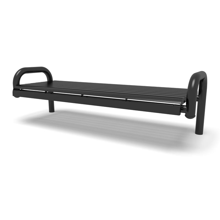 Contemporary Slat Flat Inground Bench