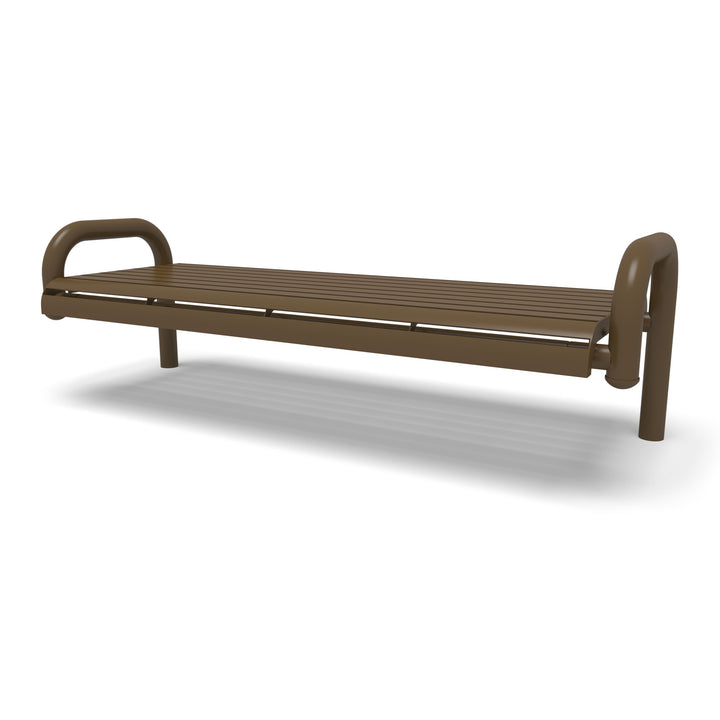 Contemporary Slat Flat Inground Bench