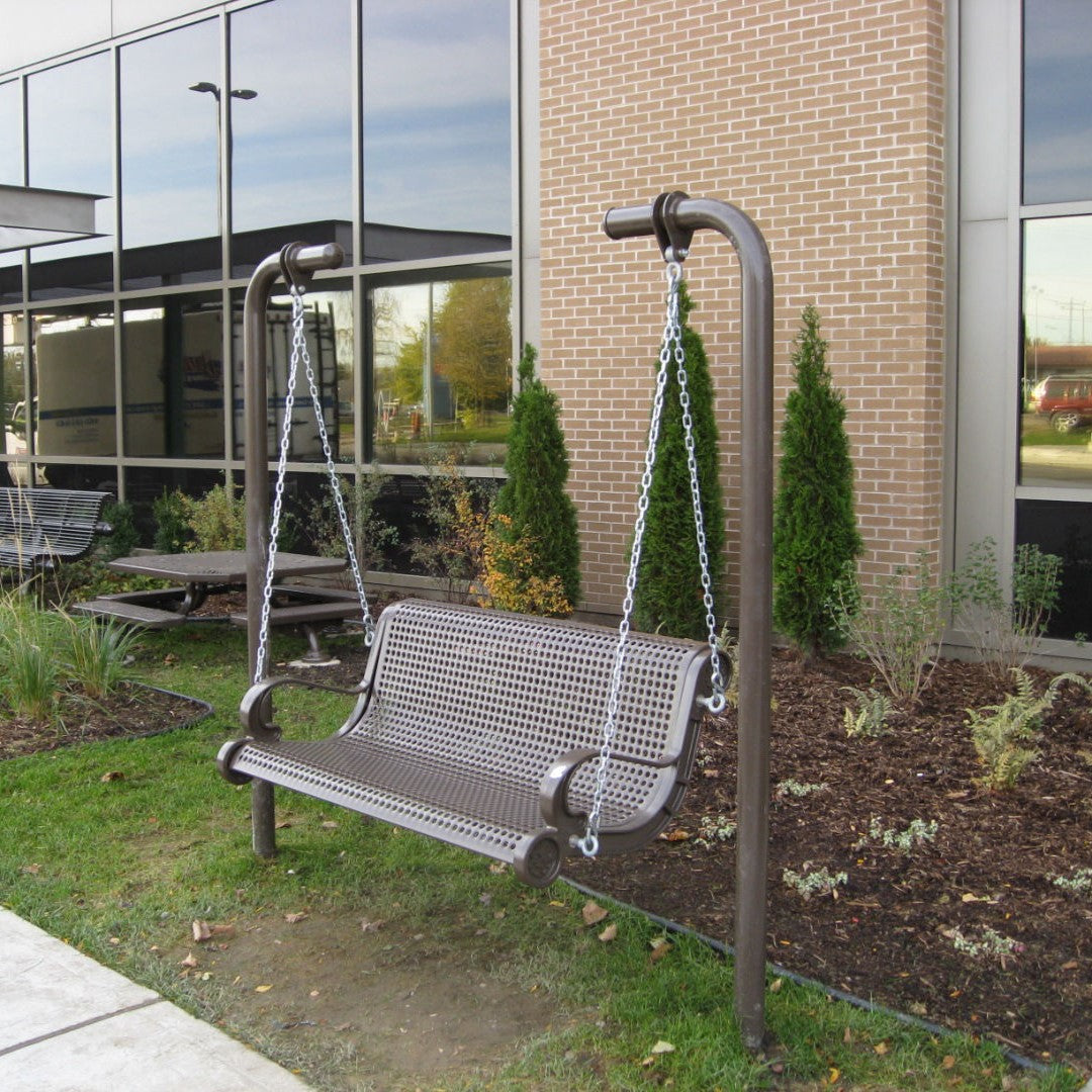 Wabash Valley Swing Bench outside of healthcare center