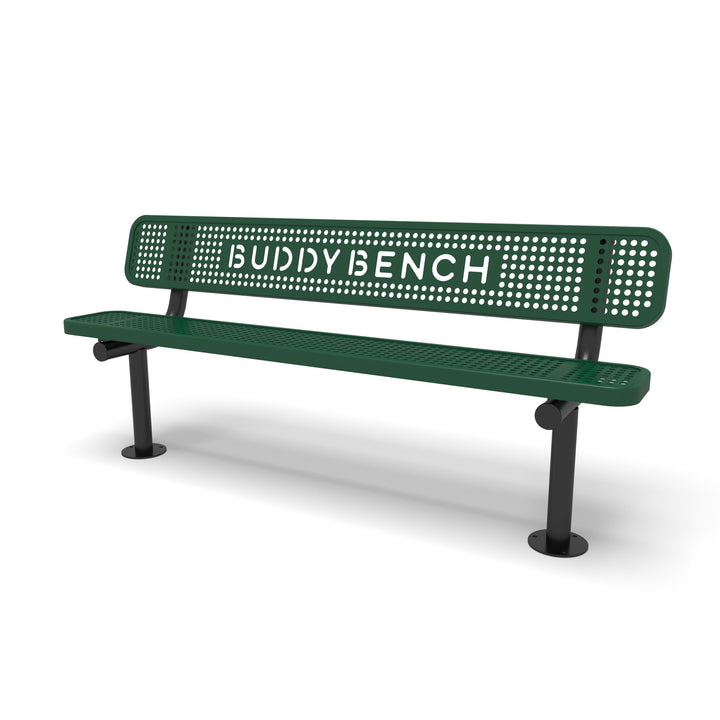 Mounted Signature Perforated Buddy Bench