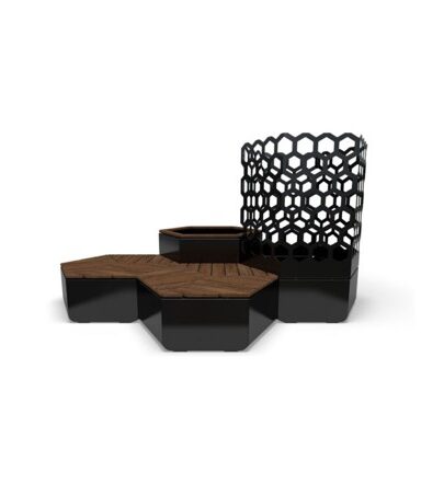 Liberty Hexagon Seating Group with Two Planters