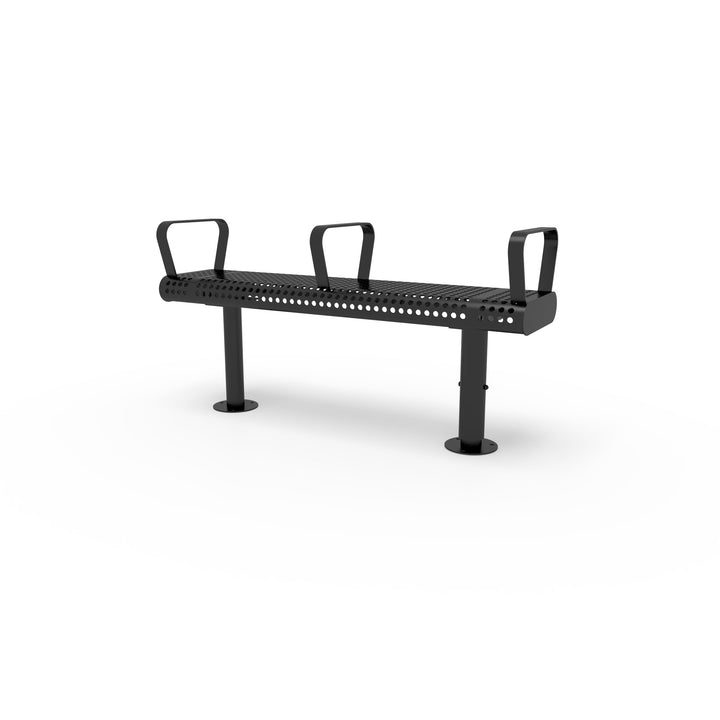 Mounted Transit Flat Bench w/ 3 Armrests