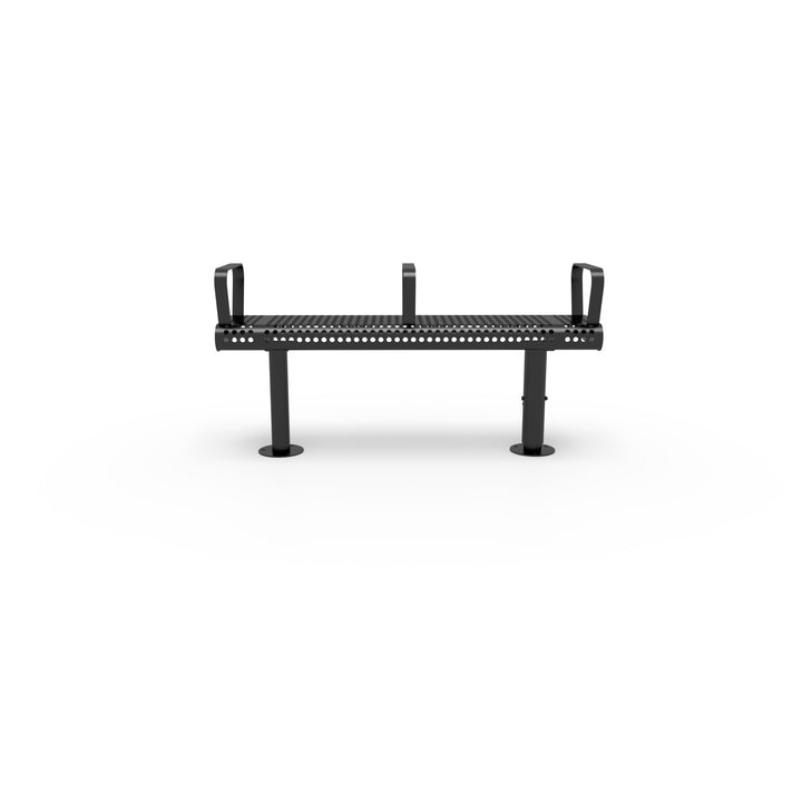 Mounted Transit Flat Bench w/ 3 Armrests
