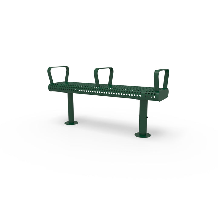 Mounted Transit Flat Bench w/ 3 Armrests