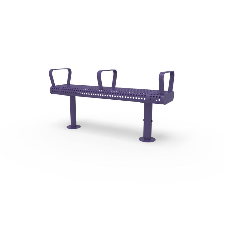 Mounted Transit Flat Bench w/ 3 Armrests