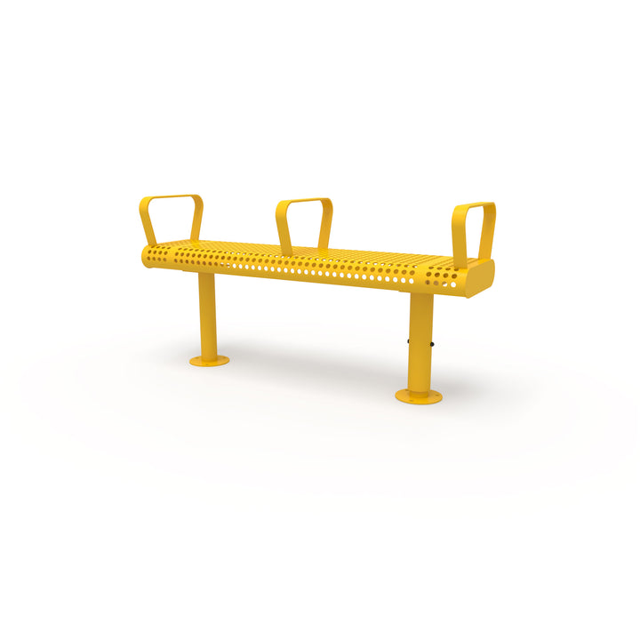 Mounted Transit Flat Bench w/ 3 Armrests