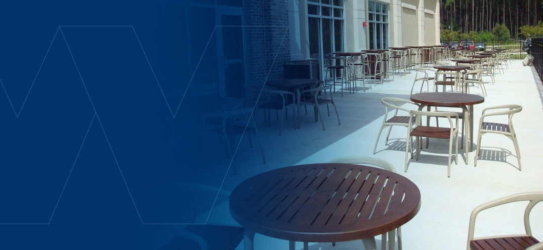 Outdoor restaurant dining table