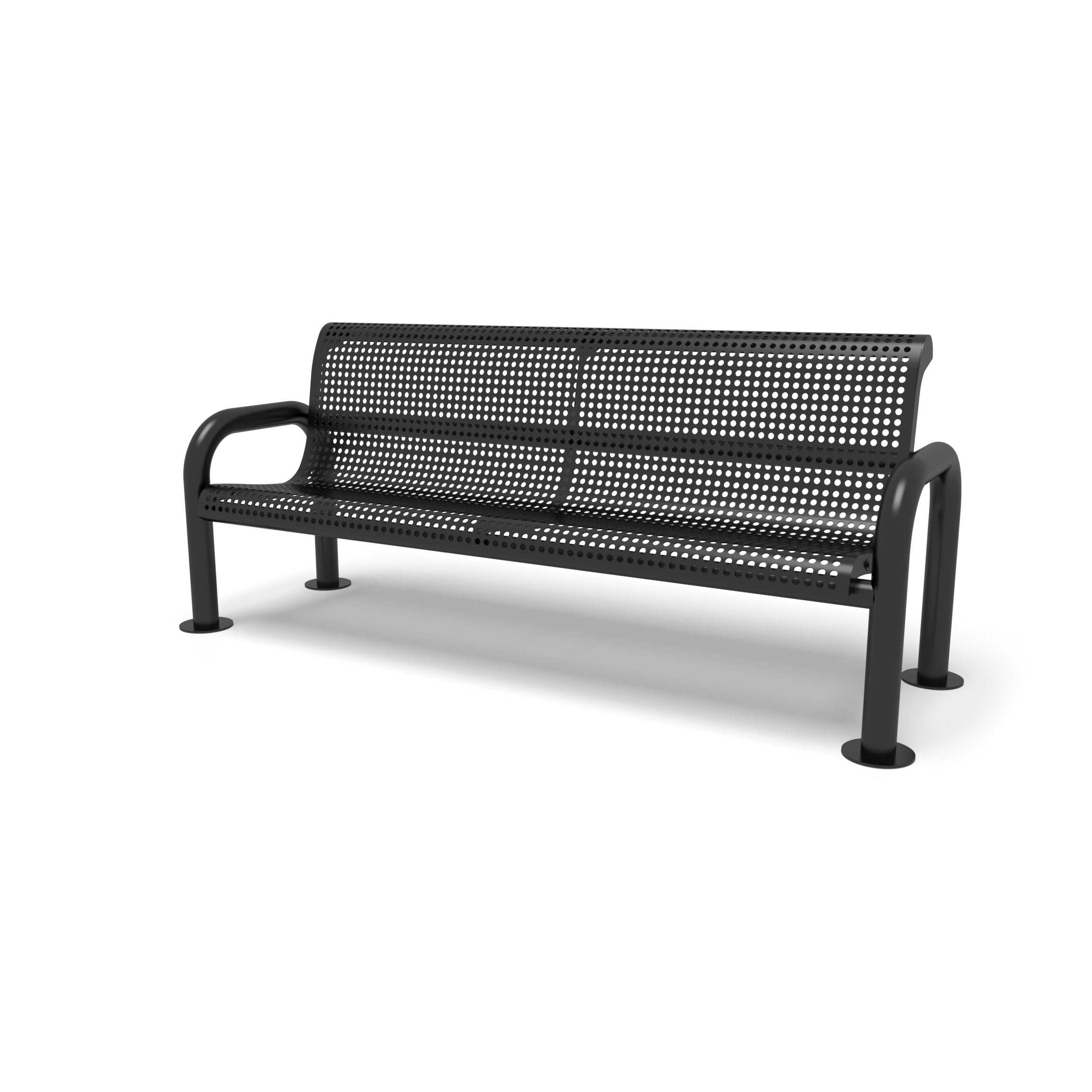 Contemporary Perforated Outdoor Bench