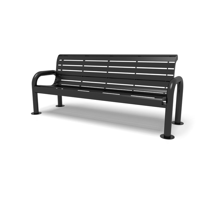Contemporary Slat Outdoor Bench