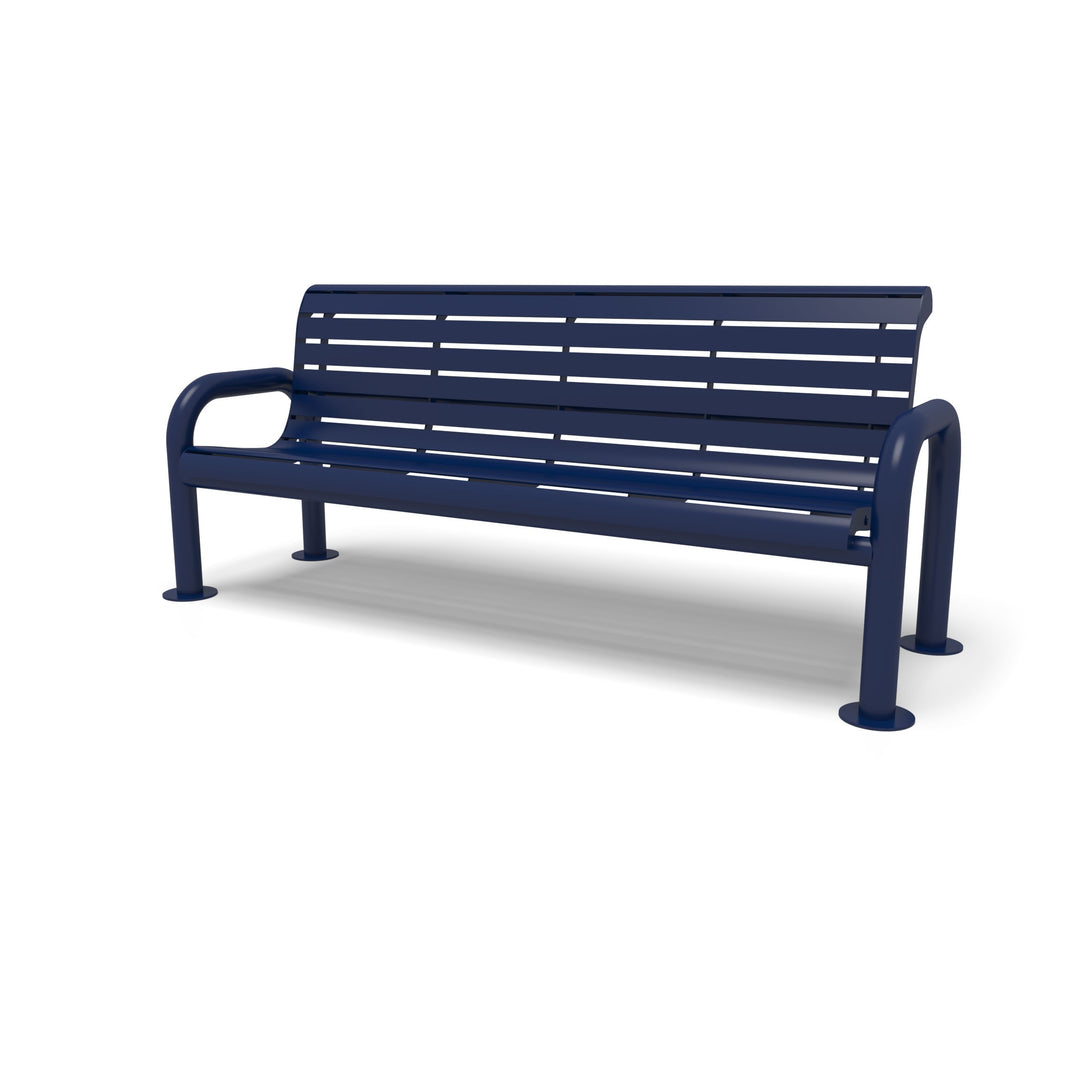 Contemporary Slat Outdoor Bench