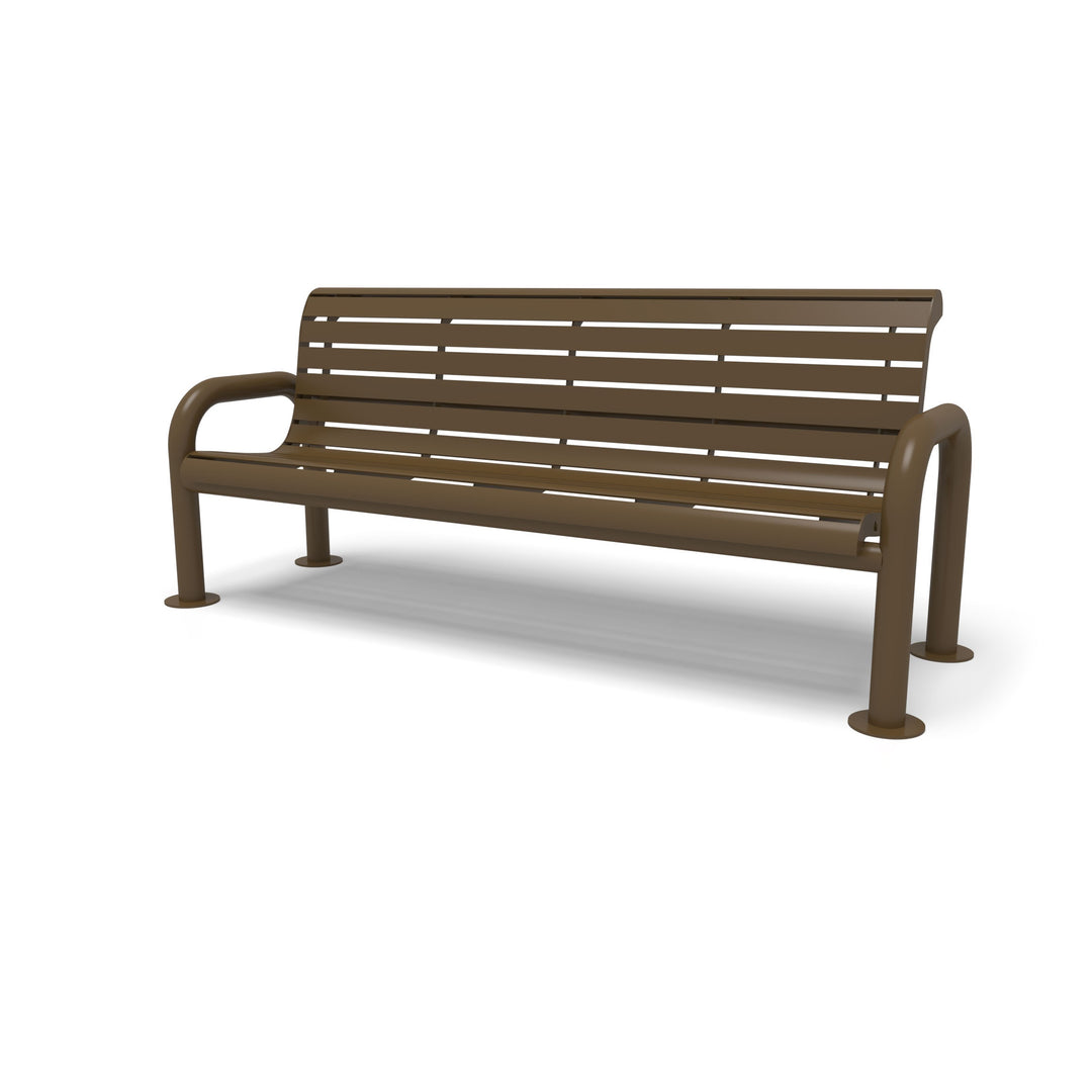 Contemporary Slat Outdoor Bench