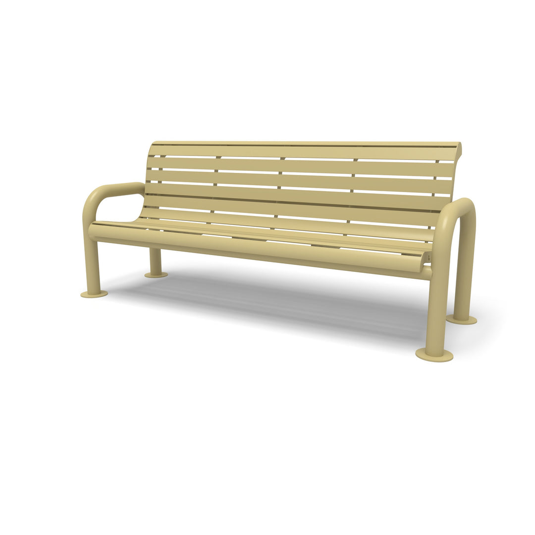 Contemporary Slat Outdoor Bench