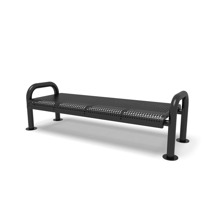 Contemporary Perforated Flat Outdoor Bench