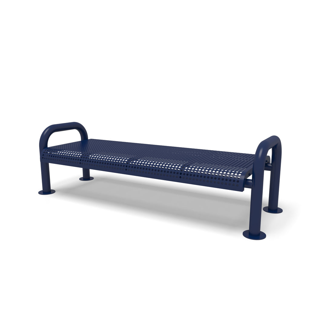 Contemporary Perforated Flat Outdoor Bench