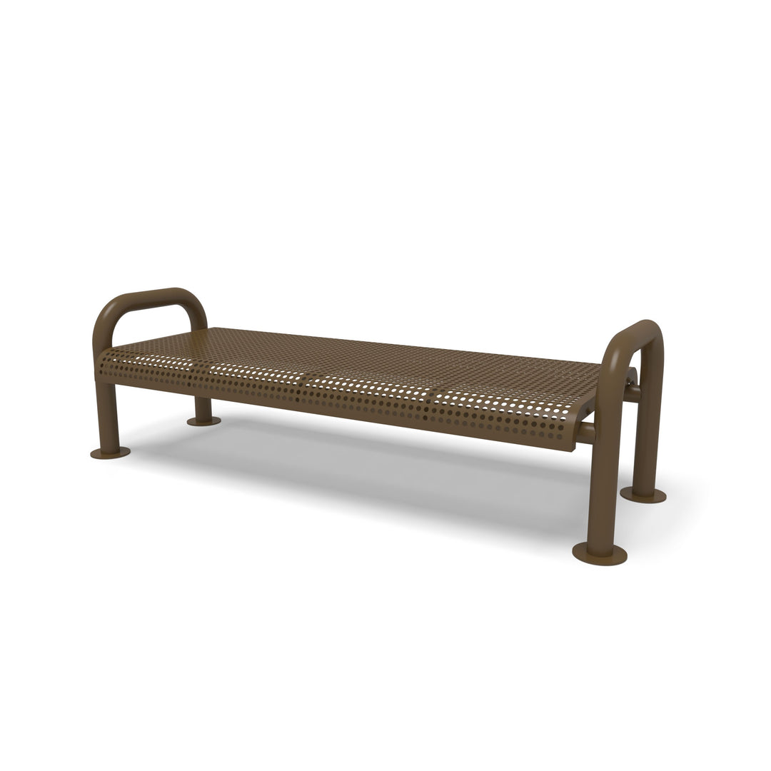 Contemporary Perforated Flat Outdoor Bench