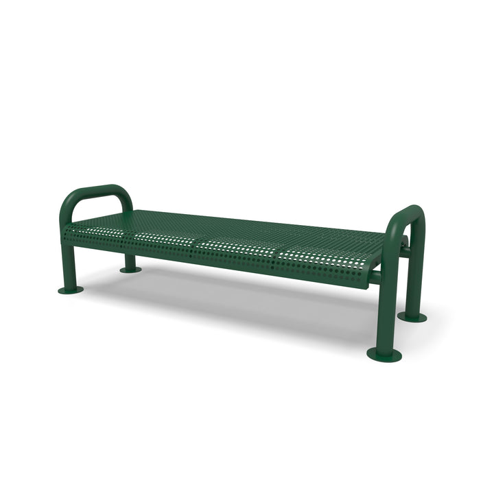 Contemporary Perforated Flat Outdoor Bench