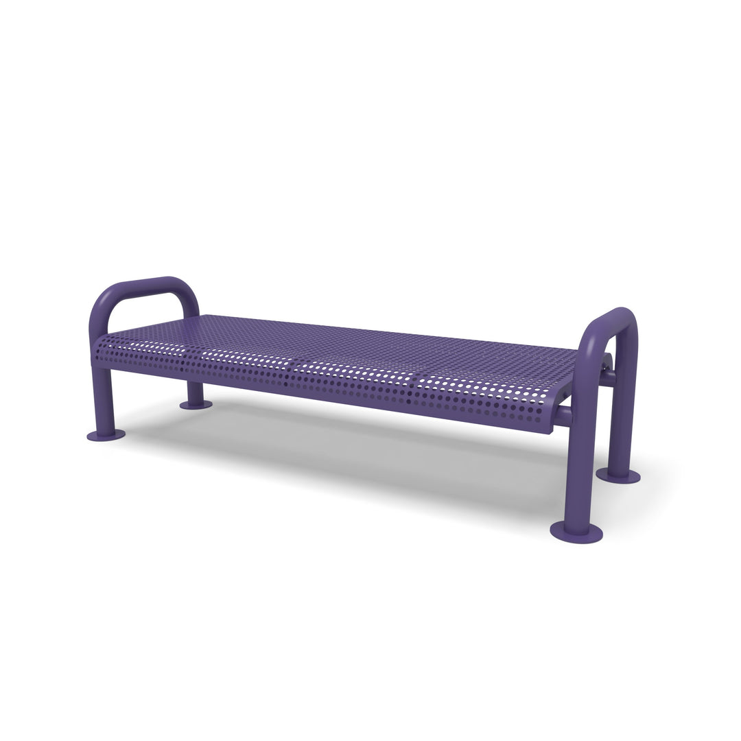 Contemporary Perforated Flat Outdoor Bench