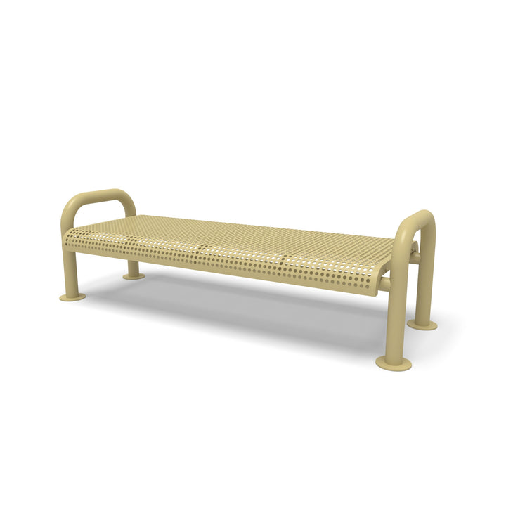 Contemporary Perforated Flat Outdoor Bench