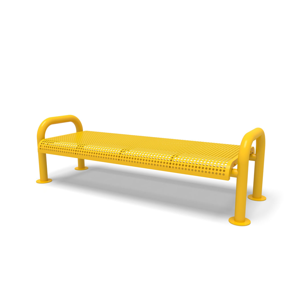 Contemporary Perforated Flat Outdoor Bench