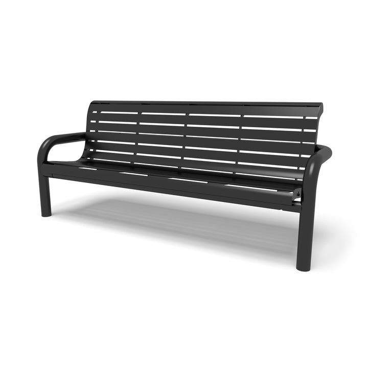 Contemporary Slat Inground Bench