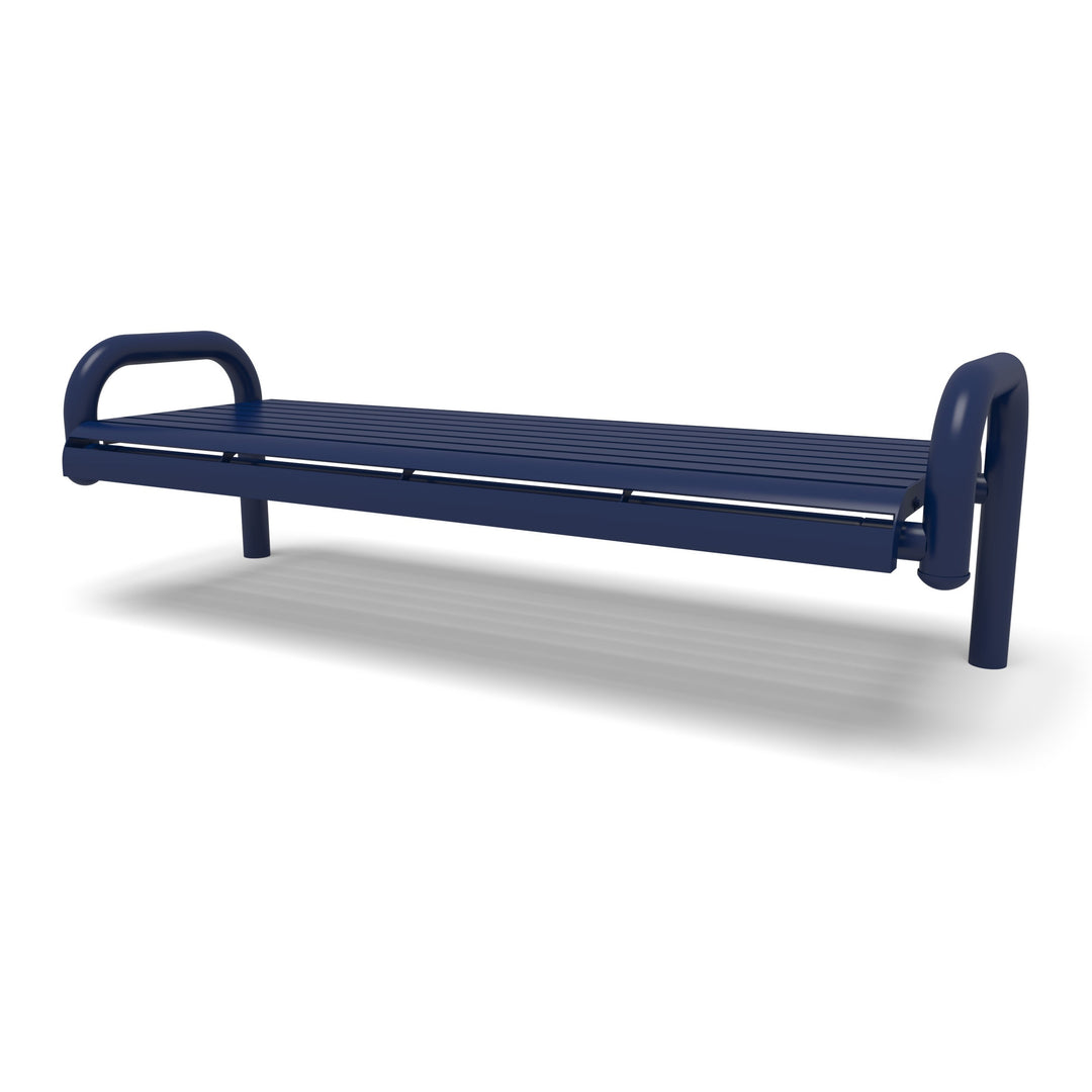 Contemporary Slat Flat Inground Bench