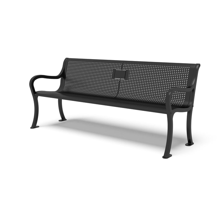 Covington Square Perforated Memorial Bench