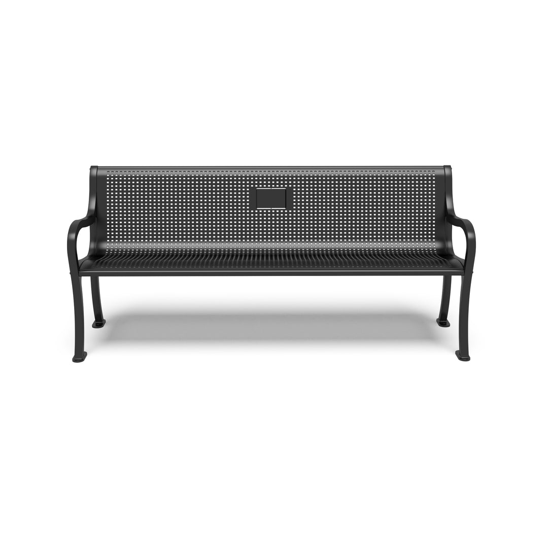 Covington Square Perforated Memorial Bench