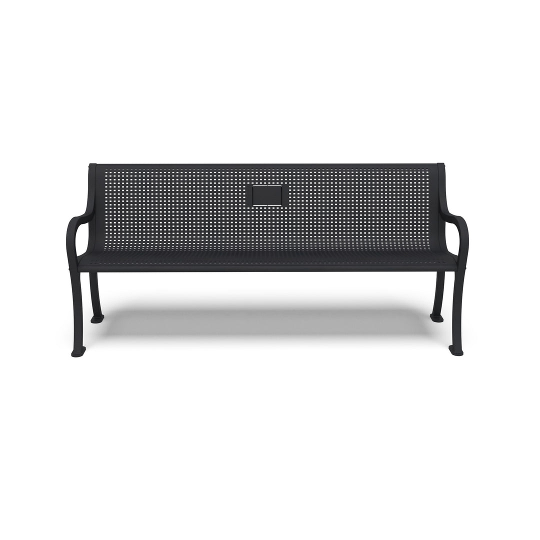 Covington Square Perforated Memorial Bench