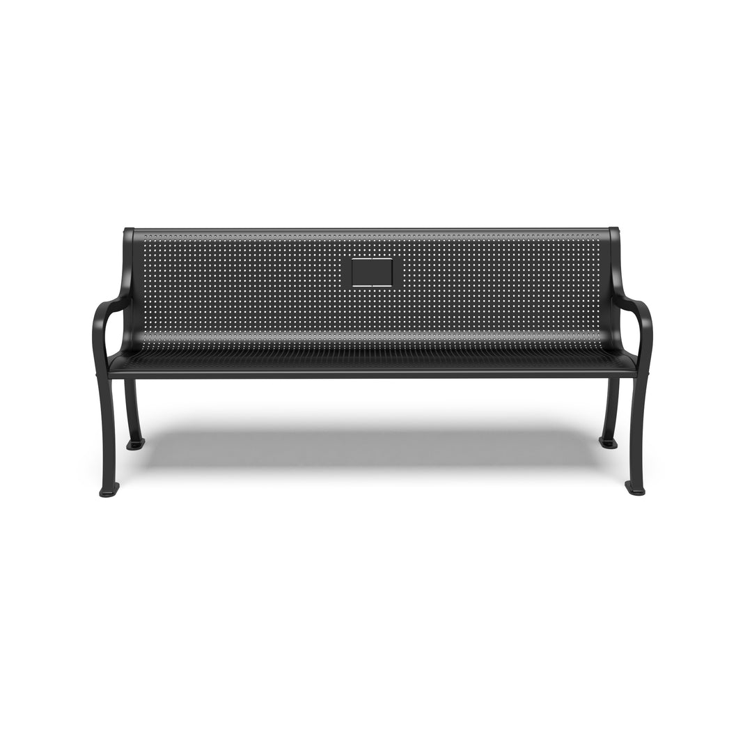 Covington Round Perforated Memorial Bench