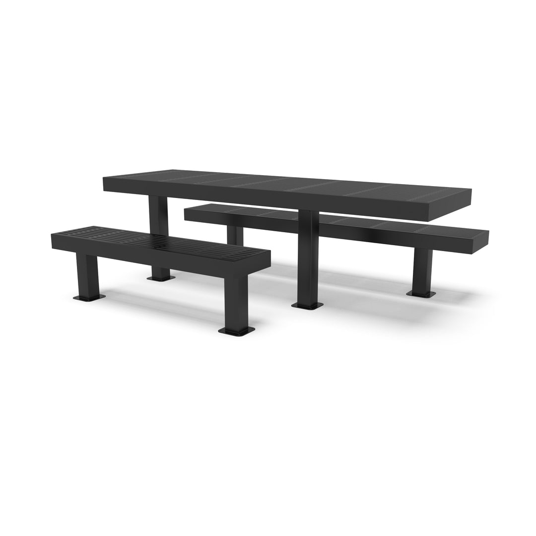 Mounted Designer Side by Side Traditional Picnic Table