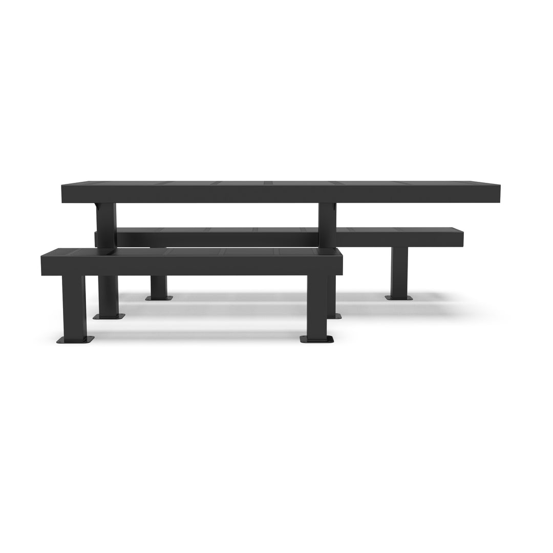 Mounted Designer Side by Side Traditional Picnic Table