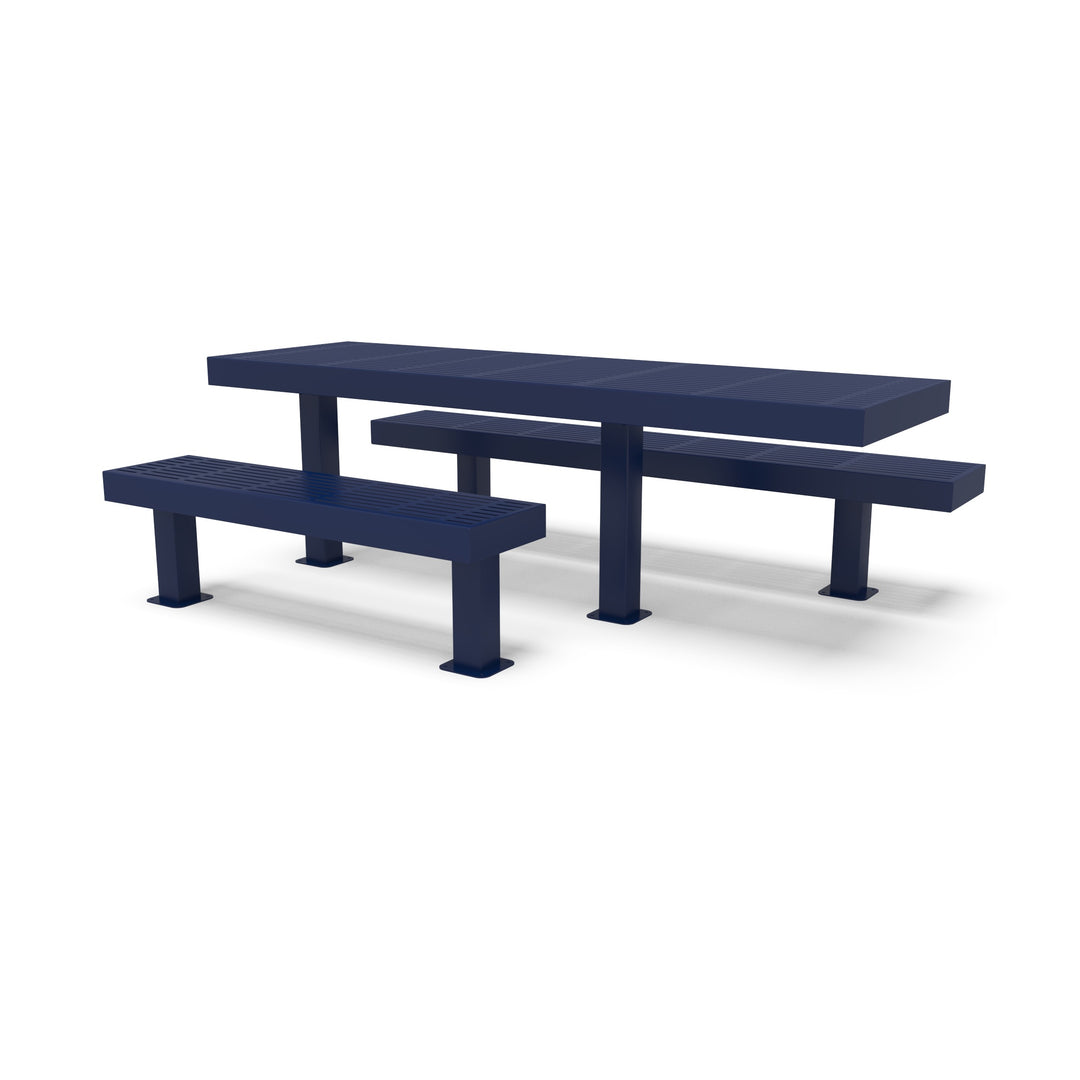 Mounted Designer Side by Side Traditional Picnic Table