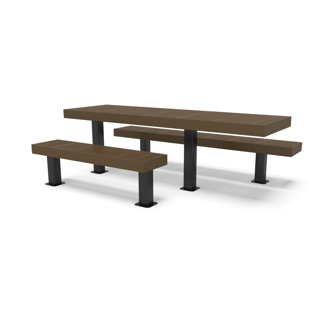 Mounted Designer Side by Side Traditional Picnic Table