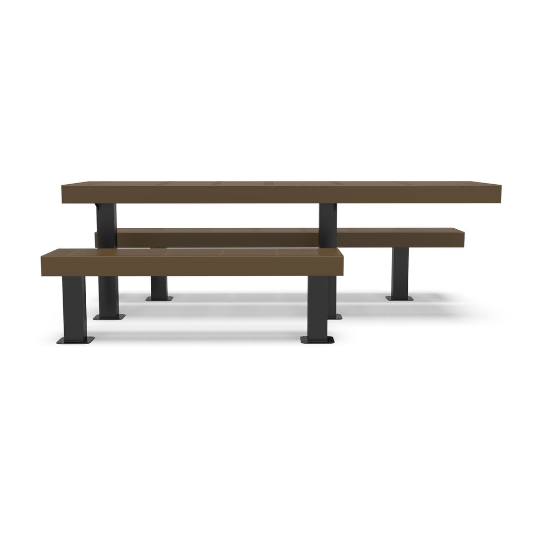Mounted Designer Side by Side Traditional Picnic Table