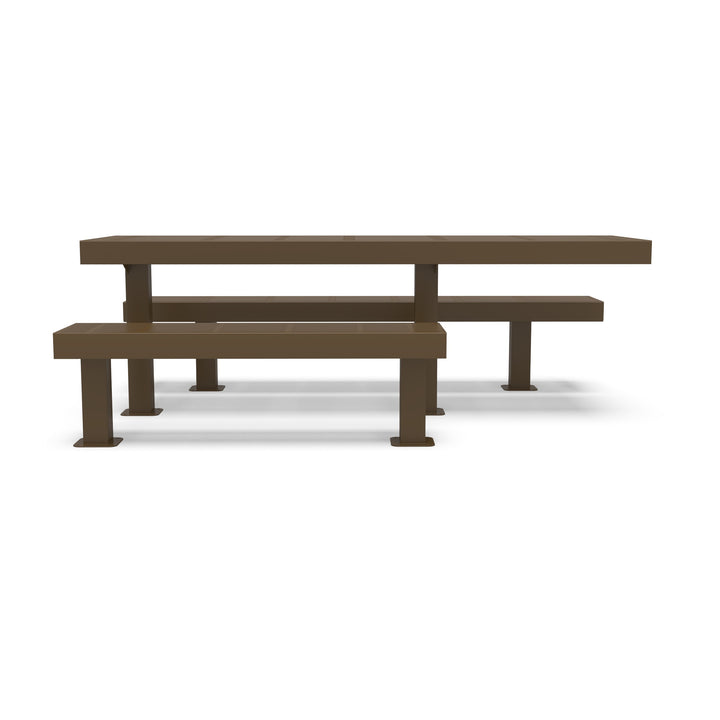 Mounted Designer Side by Side Traditional Picnic Table