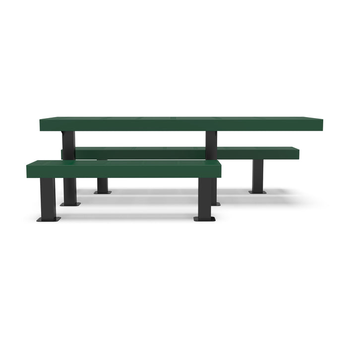 Mounted Designer Side by Side Traditional Picnic Table