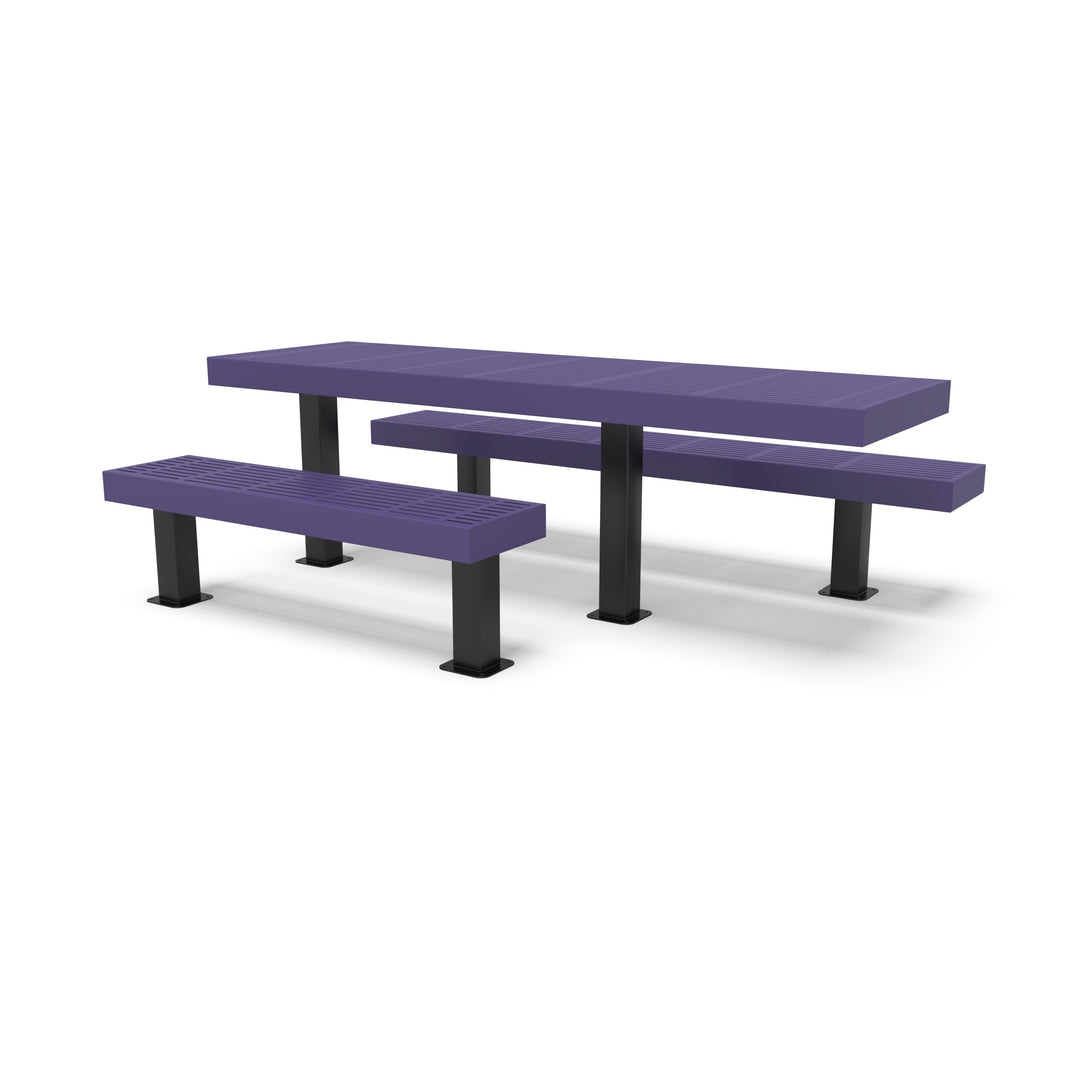 Mounted Designer Side by Side Traditional Picnic Table
