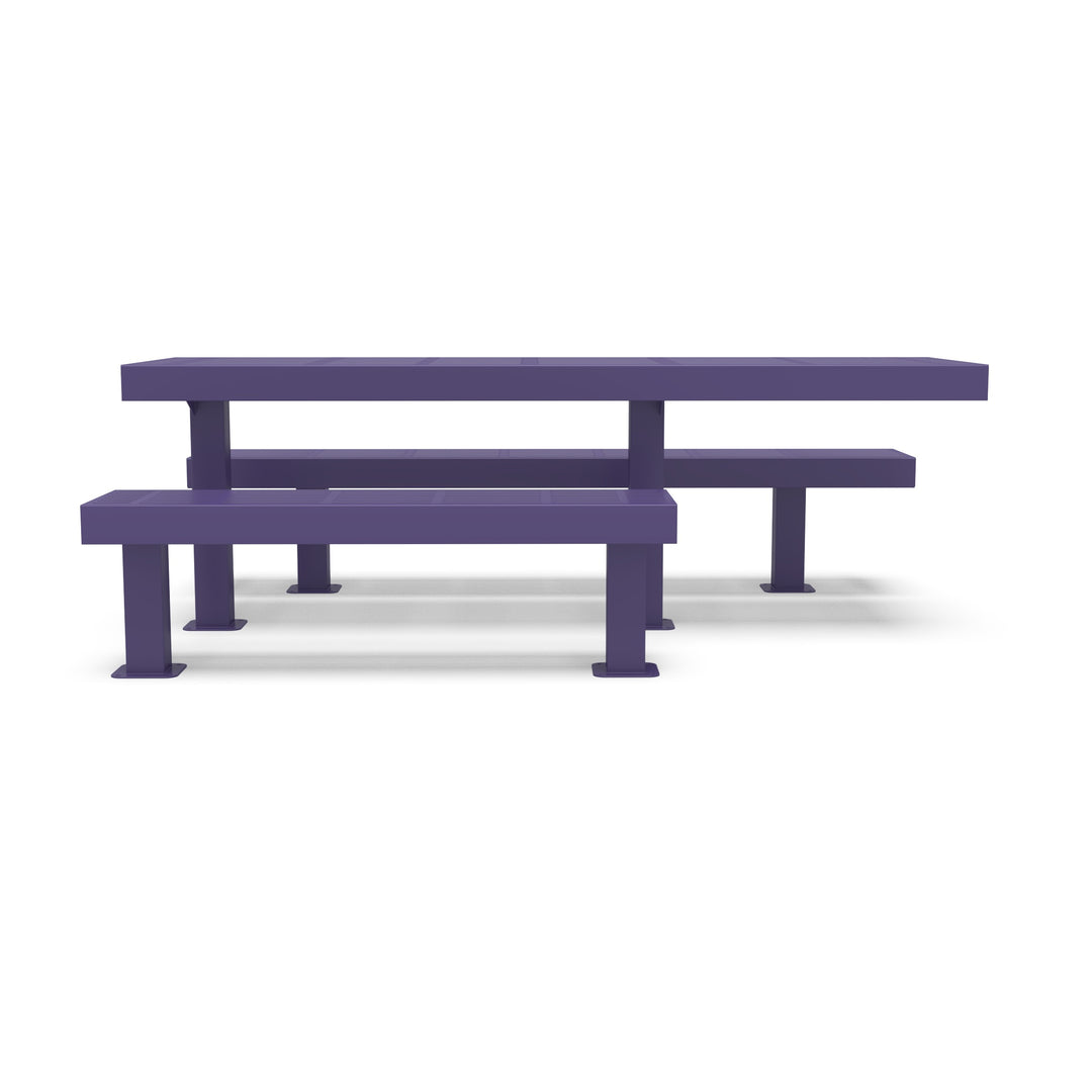 Mounted Designer Side by Side Traditional Picnic Table