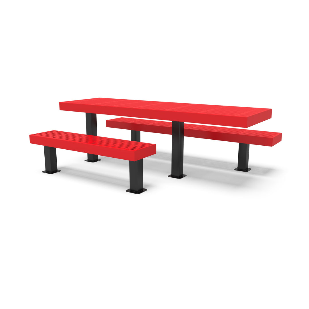 Mounted Designer Side by Side Traditional Picnic Table