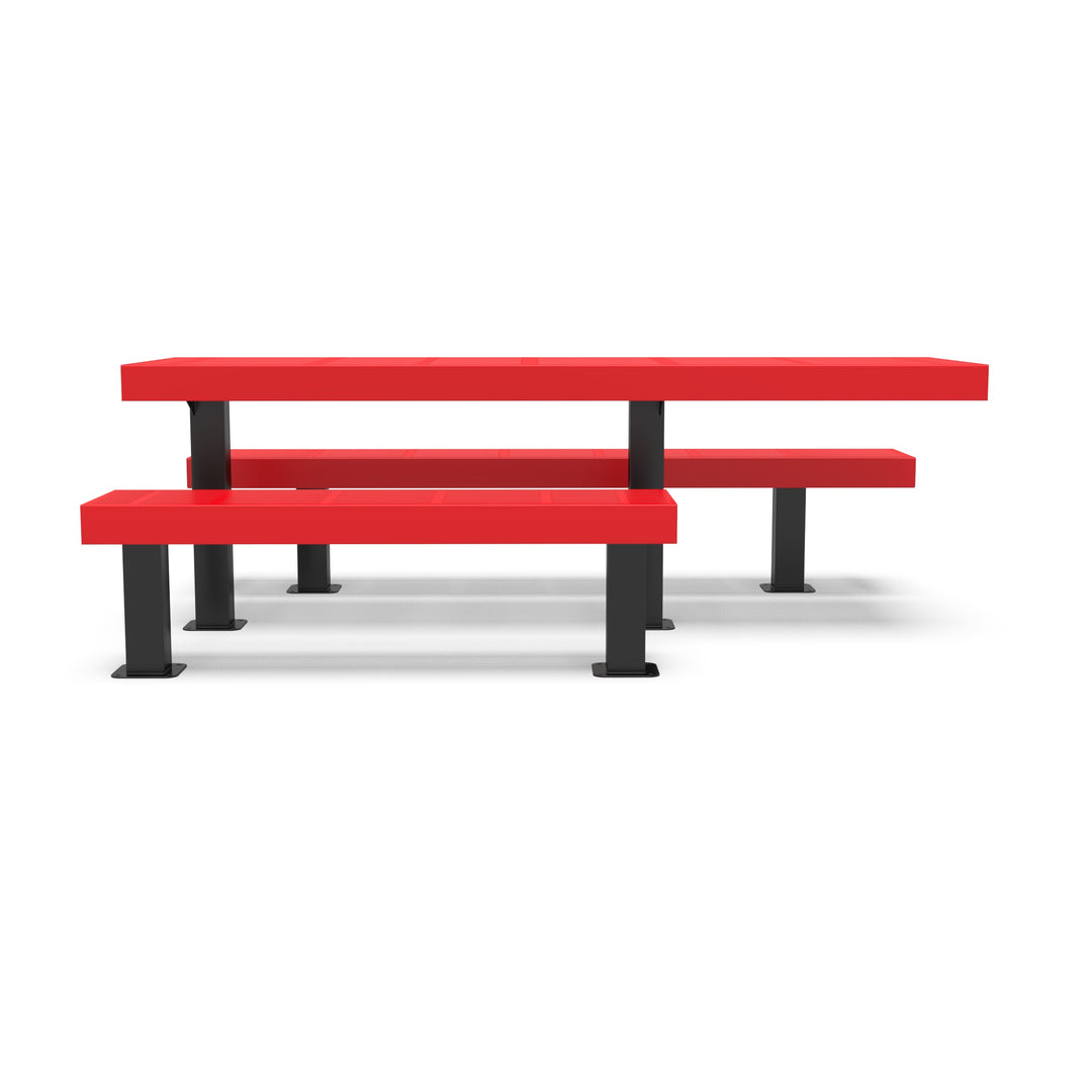 Mounted Designer Side by Side Traditional Picnic Table