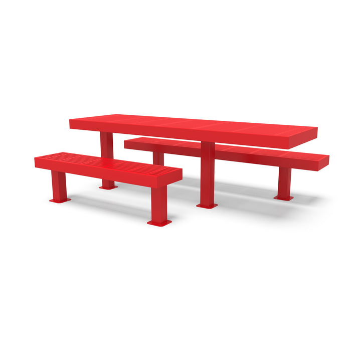 Mounted Designer Side by Side Traditional Picnic Table