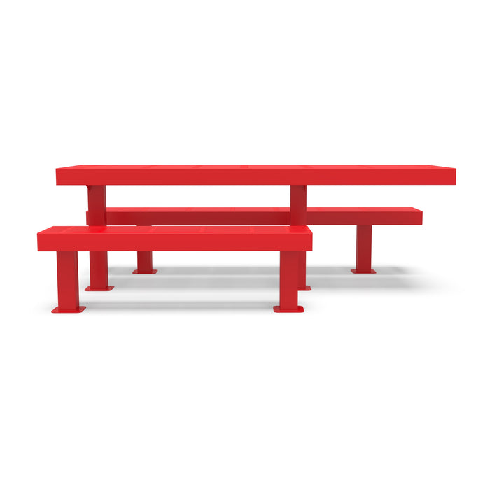 Mounted Designer Side by Side Traditional Picnic Table