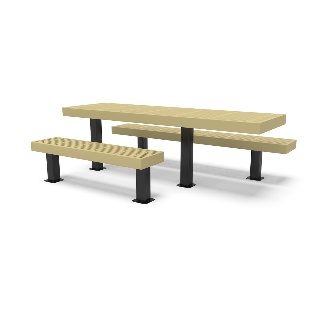 Mounted Designer Side by Side Traditional Picnic Table