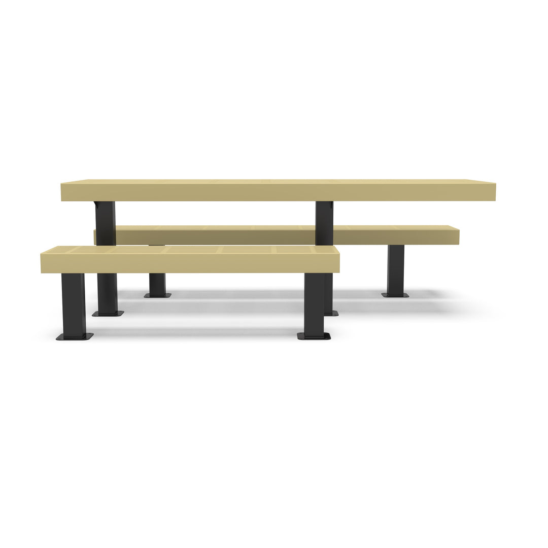 Mounted Designer Side by Side Traditional Picnic Table