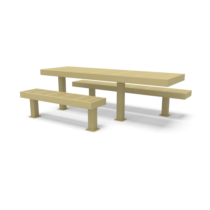 Mounted Designer Side by Side Traditional Picnic Table