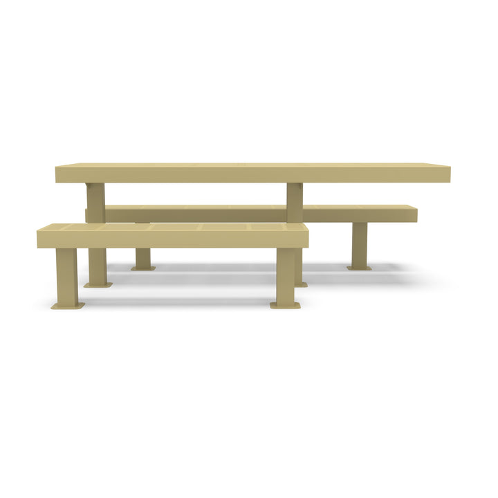 Mounted Designer Side by Side Traditional Picnic Table